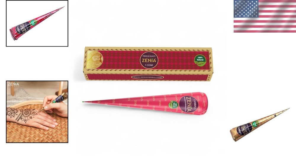 Customizable Natural Tattoo Paste Cone | Reddish-Brown | Perfect for Festivals