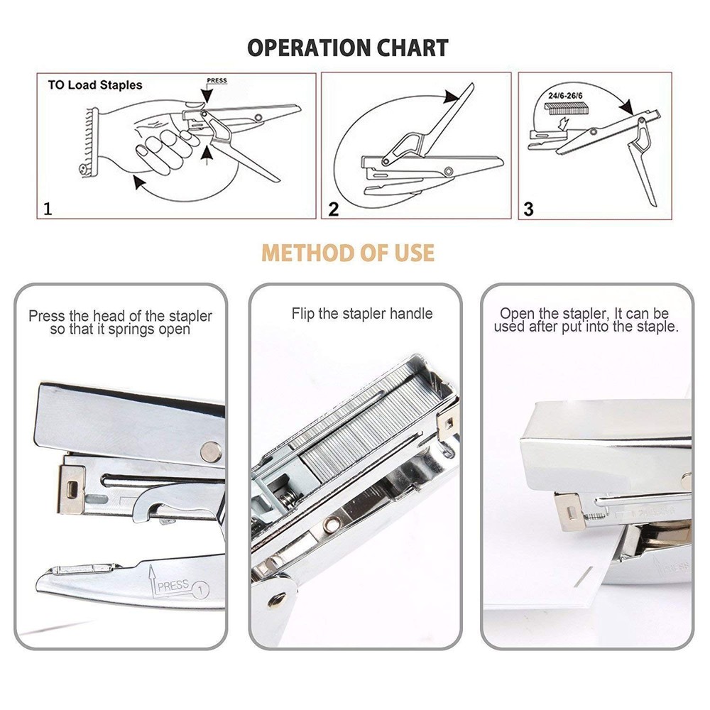 ONDY Plier Stapler Heavy Duty Office Hand Held 20-Sheet Papers
