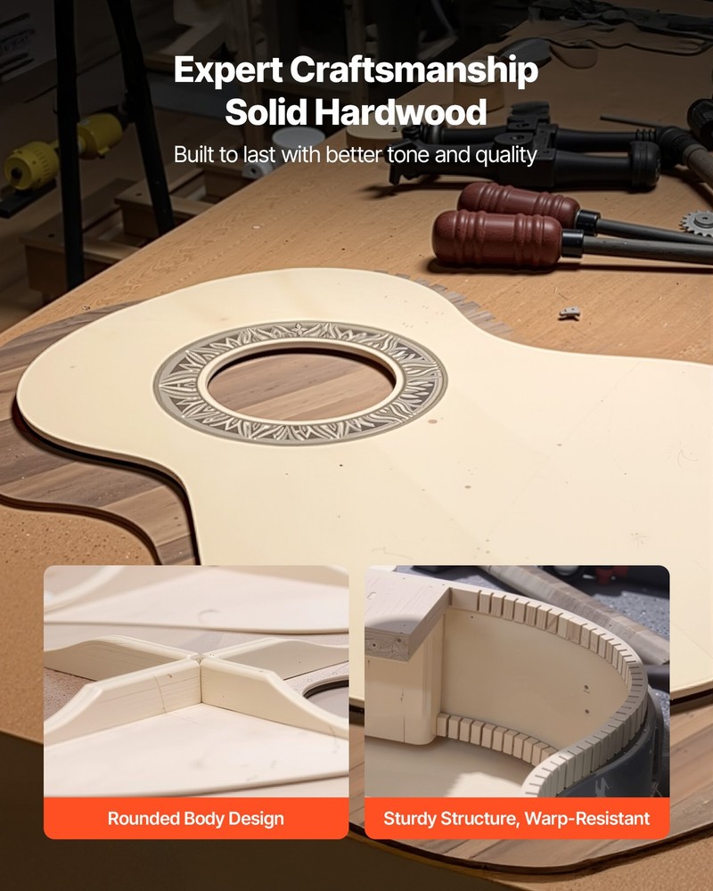 VEVOR Classical Guitar 38 in Guitar Beginner Starter Kit Nylon Strings Natural