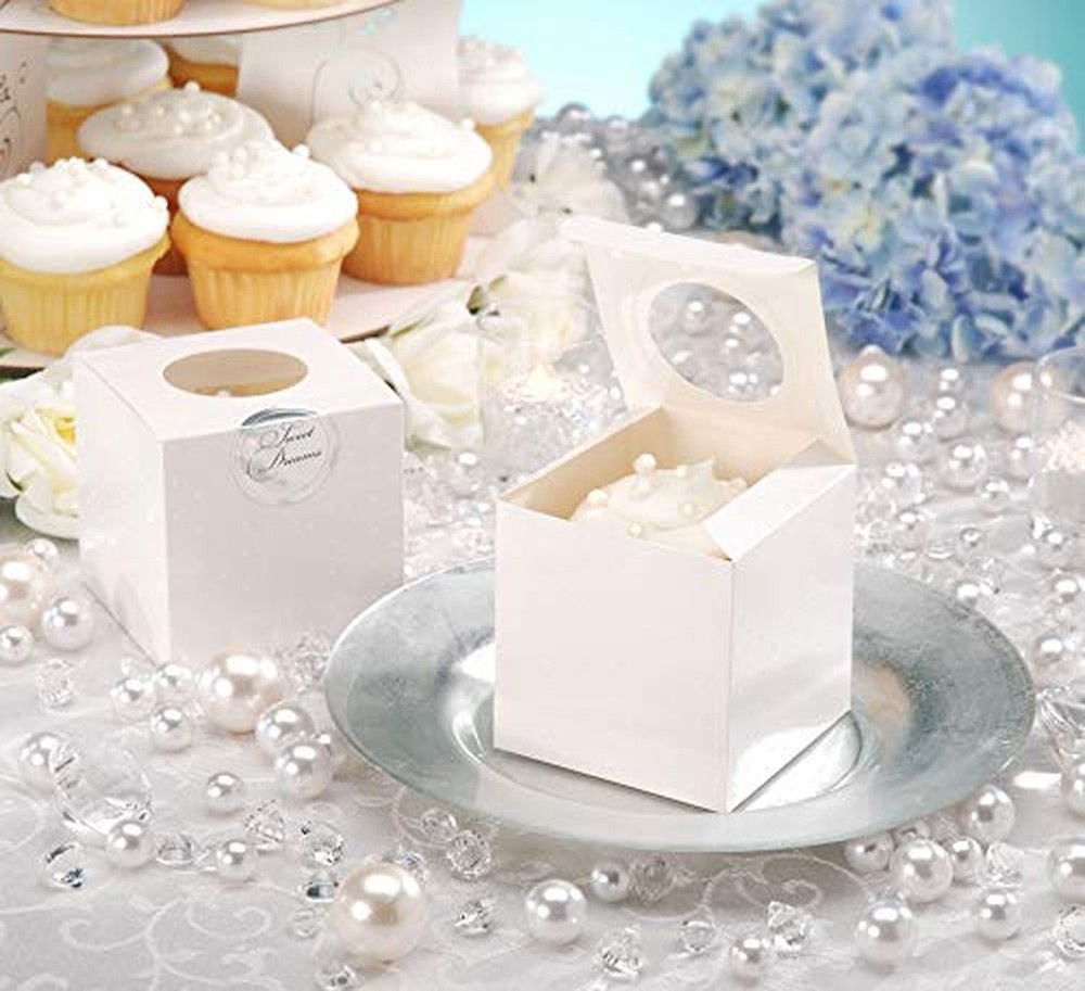 Darice Individual White Cupcake Box with Acetate Window, 12 pack
