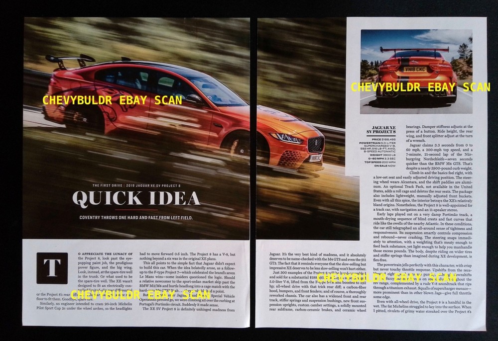 2019 Jaguar XE SV Project 8 First Drive Info Article "Quick Idea"