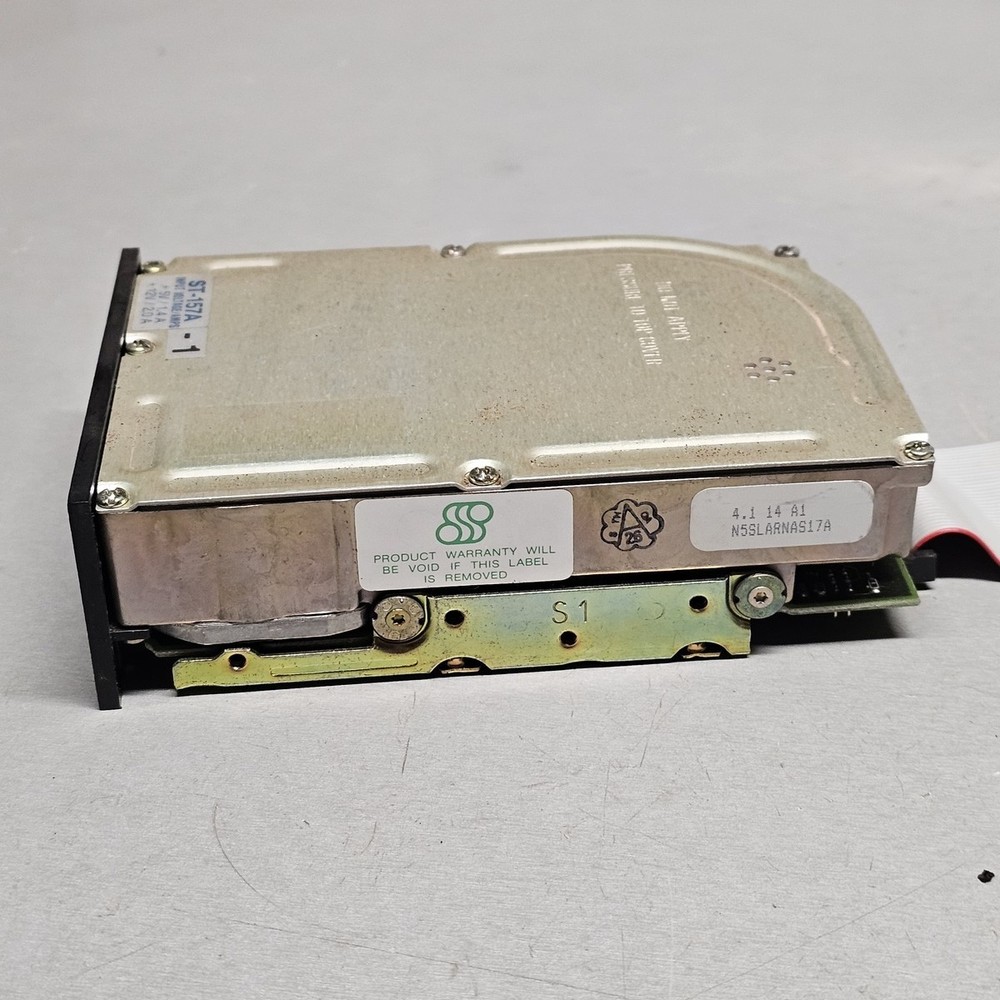 Seagate ST-157A 44MB IDE Hard Drive with ISA Controller Card & Cable (Untested)