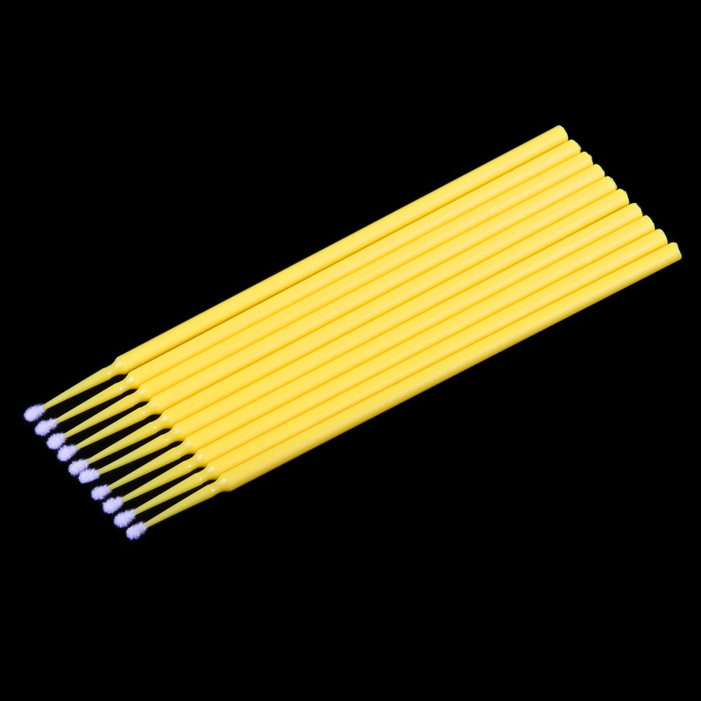 100 Micro Brushes Applicators Microbrush Dental Regular Yellow 2.0 mm