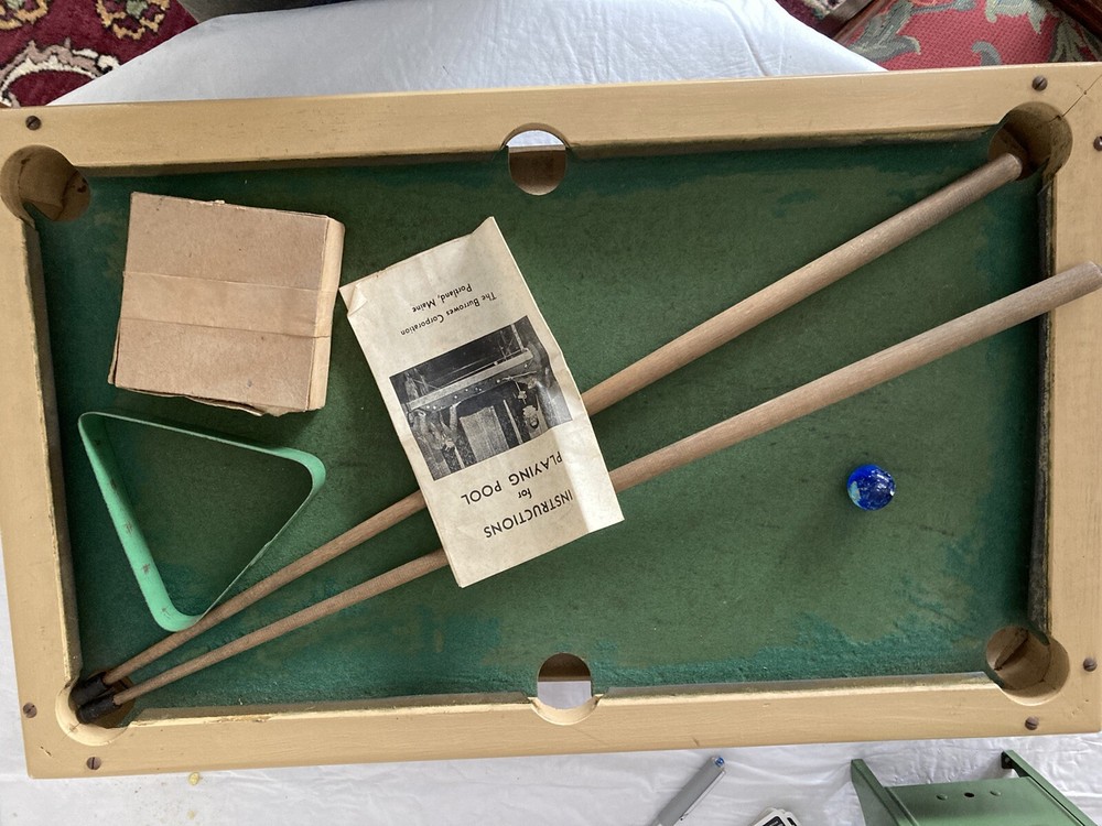 VINTAGE BURROWES POOL TABLE- table top 1940’s