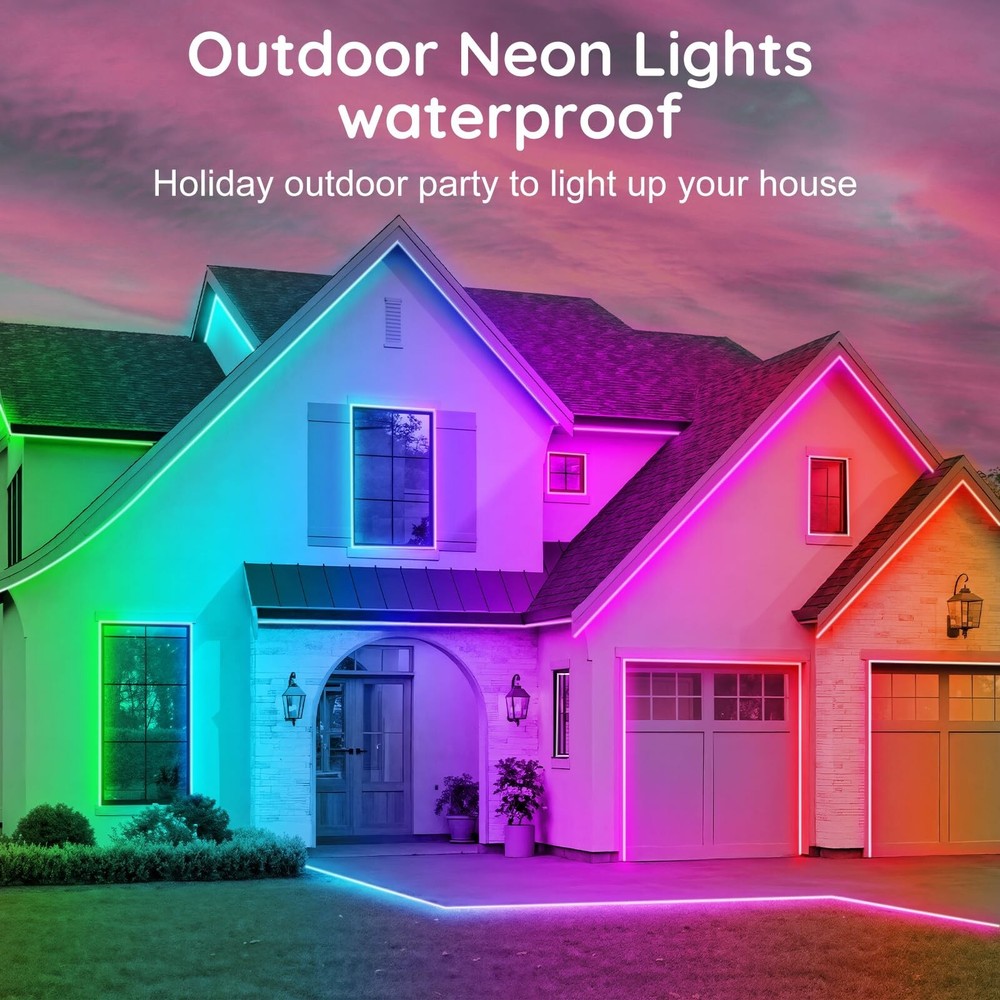 16.4Ft Neon Rope Lights,Flexible Led Rope Lights Control with App/Remote,Mult...
