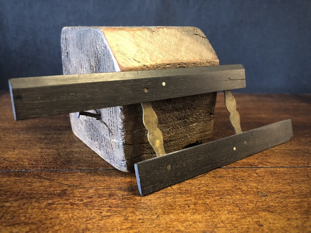 Antique Ebony and Brass Parallel Ruler. M.K