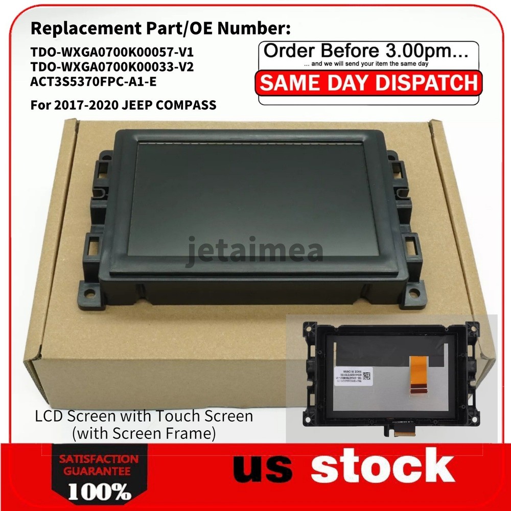 For 2017-2020 Jeep Compass Radio Navigation Replace 7" LCD Display Touch Screen