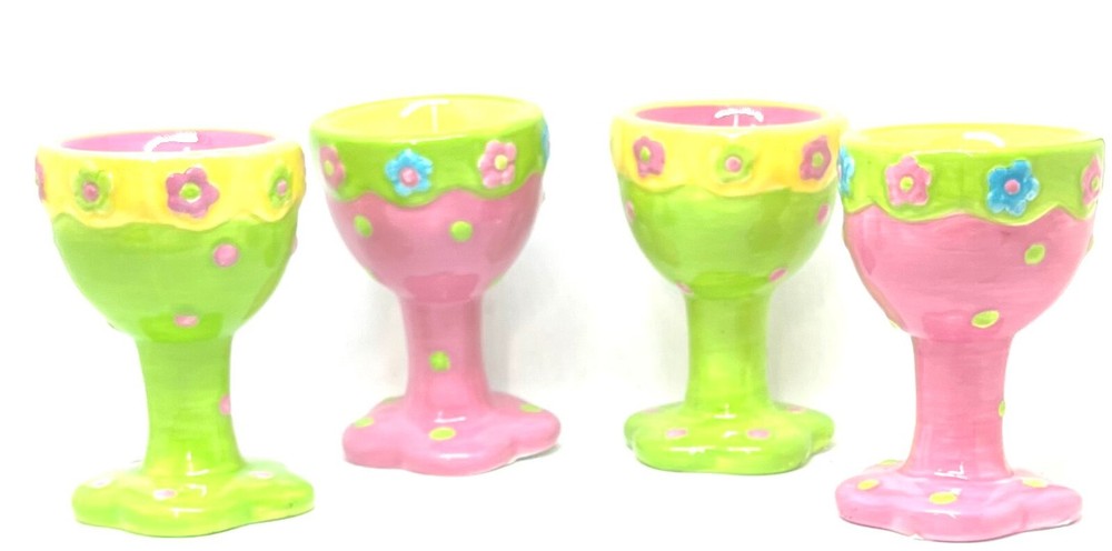 Ceramic Polka Dot Egg Cups Set/4