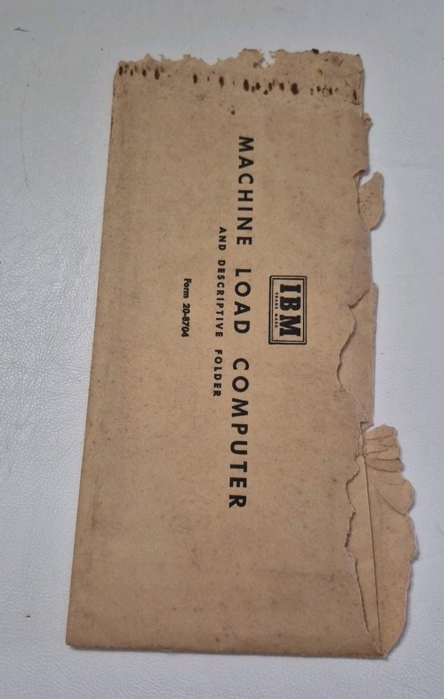 IBM Machine Load Computer & Descriptive Folder Slide Ruler 3 Pieces USA Vintage