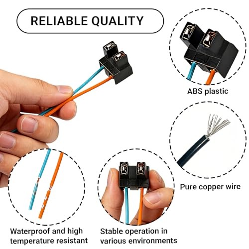 2PCS H7 Bulb Socket, Bulb Socket Harness Extension Kit, Replacement of Pure