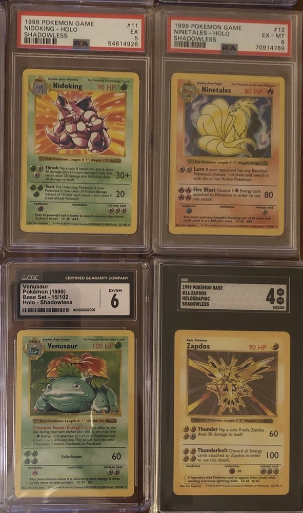Base Set Complete All Shadowless Holos Near Mint Blastoise