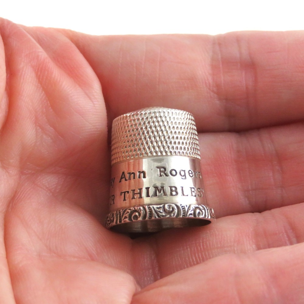 Simons Sterling Thimble A Present From Gay Ann Rogers HTF