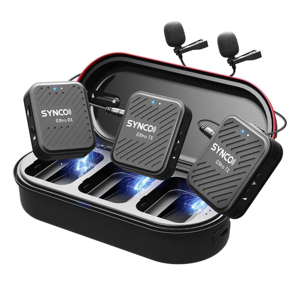 SYNCO G1(A2) Pro Wireless Lavalier Microphones & System With Charging Case