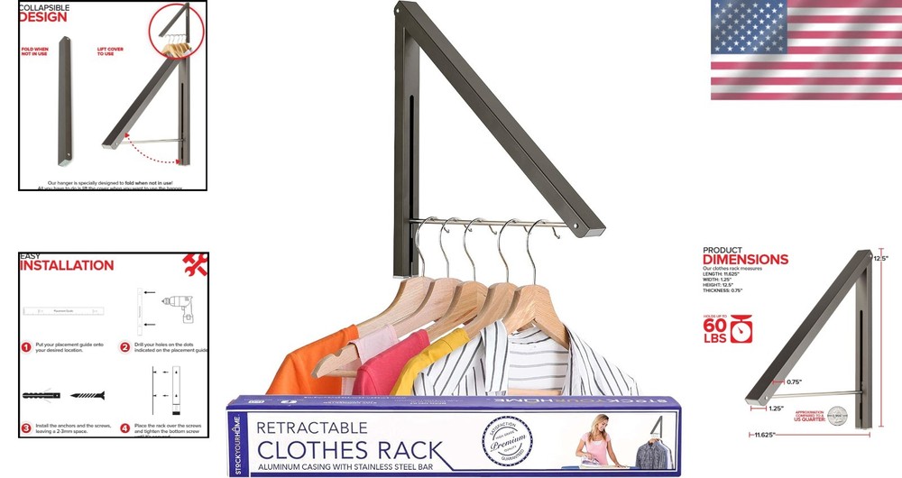 Space-Saving Aluminum Clothes Rack - Foldable and Rust Resistant Drying Solution