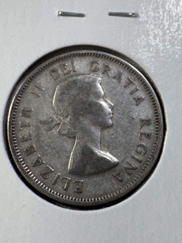 1957 Canada 25 Cents Silver Coin
