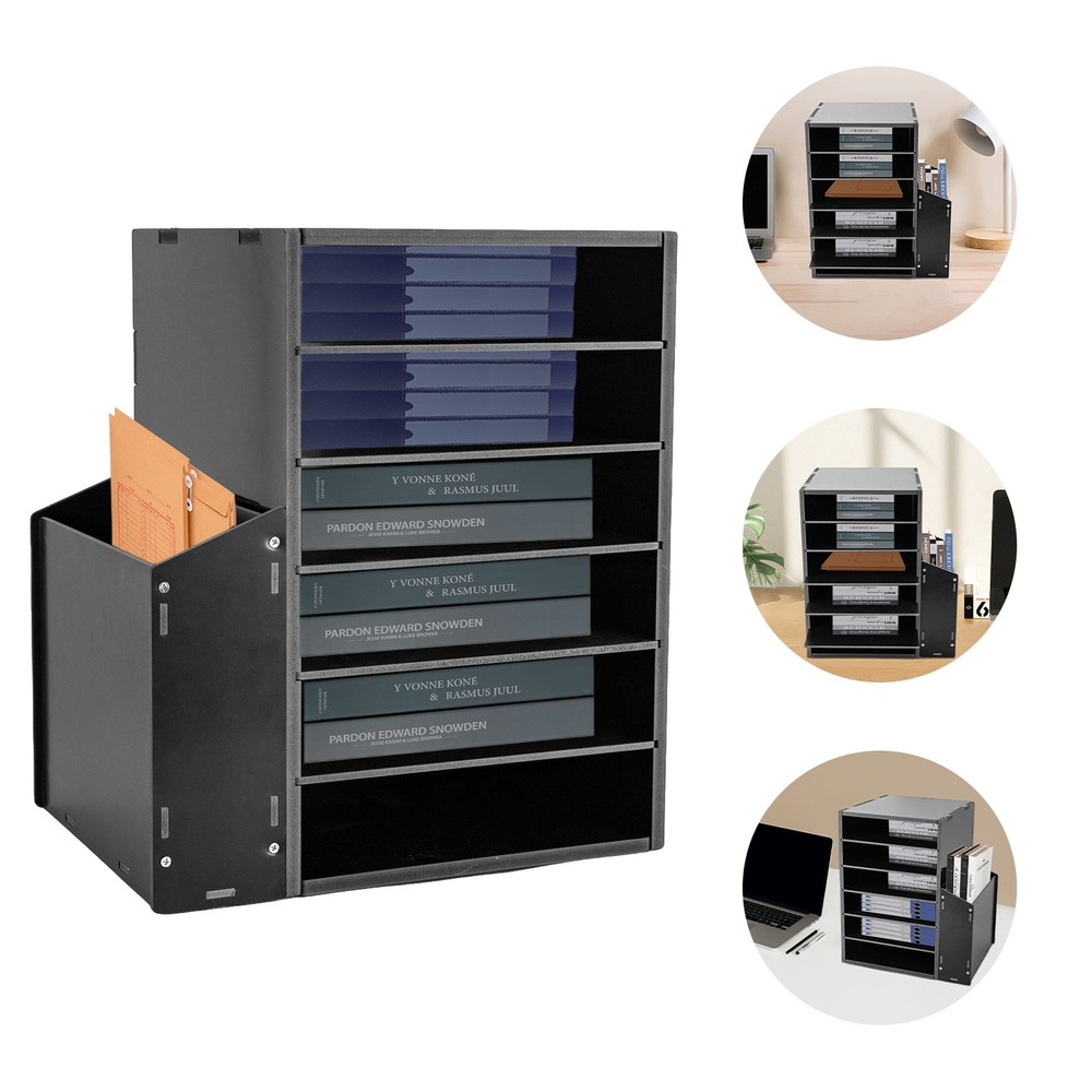 File Organizer PVC Board Letter Desktop Document Folder Office Tray Holder 6Tier