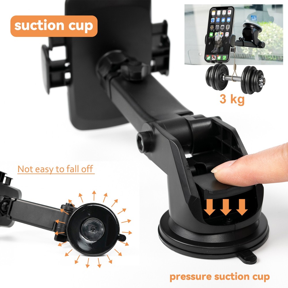 360° Windshield Mount Dash Car Holder Cradle Mobile Smart Phone Stand Dashboard