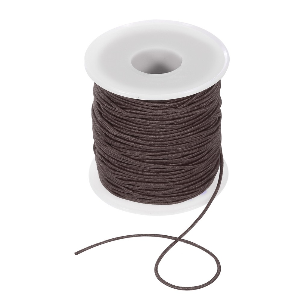 0.8mm 54 Yards Elastic String Cord Elastic Thread Beading String Cord, Brown