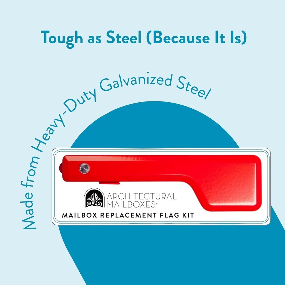 Galvanized Steel Red Mailbox Flag Replacement Kit - Weather Resistant Accessory