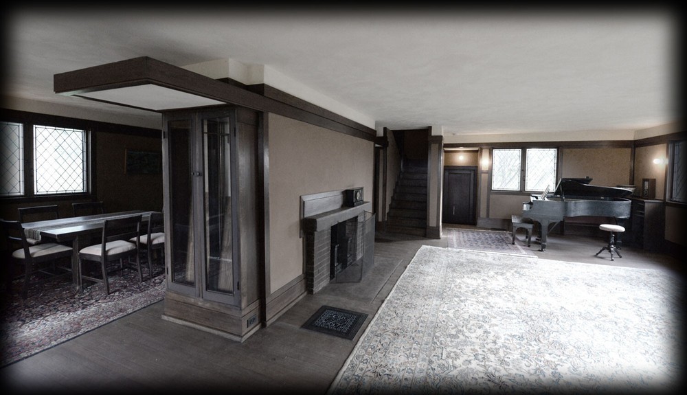 4 bedroom open plan home by Frank Lloyd Wright, printed architectural drawings