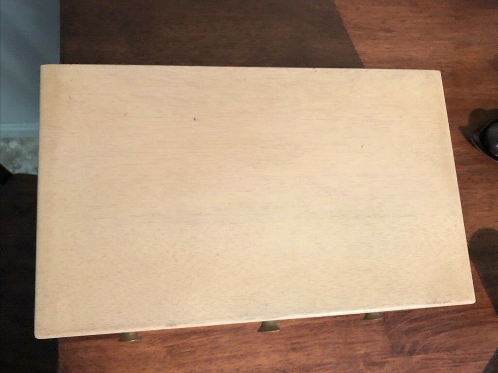 Mid century sterling silver case...Solid wood with elegant dovetail construction