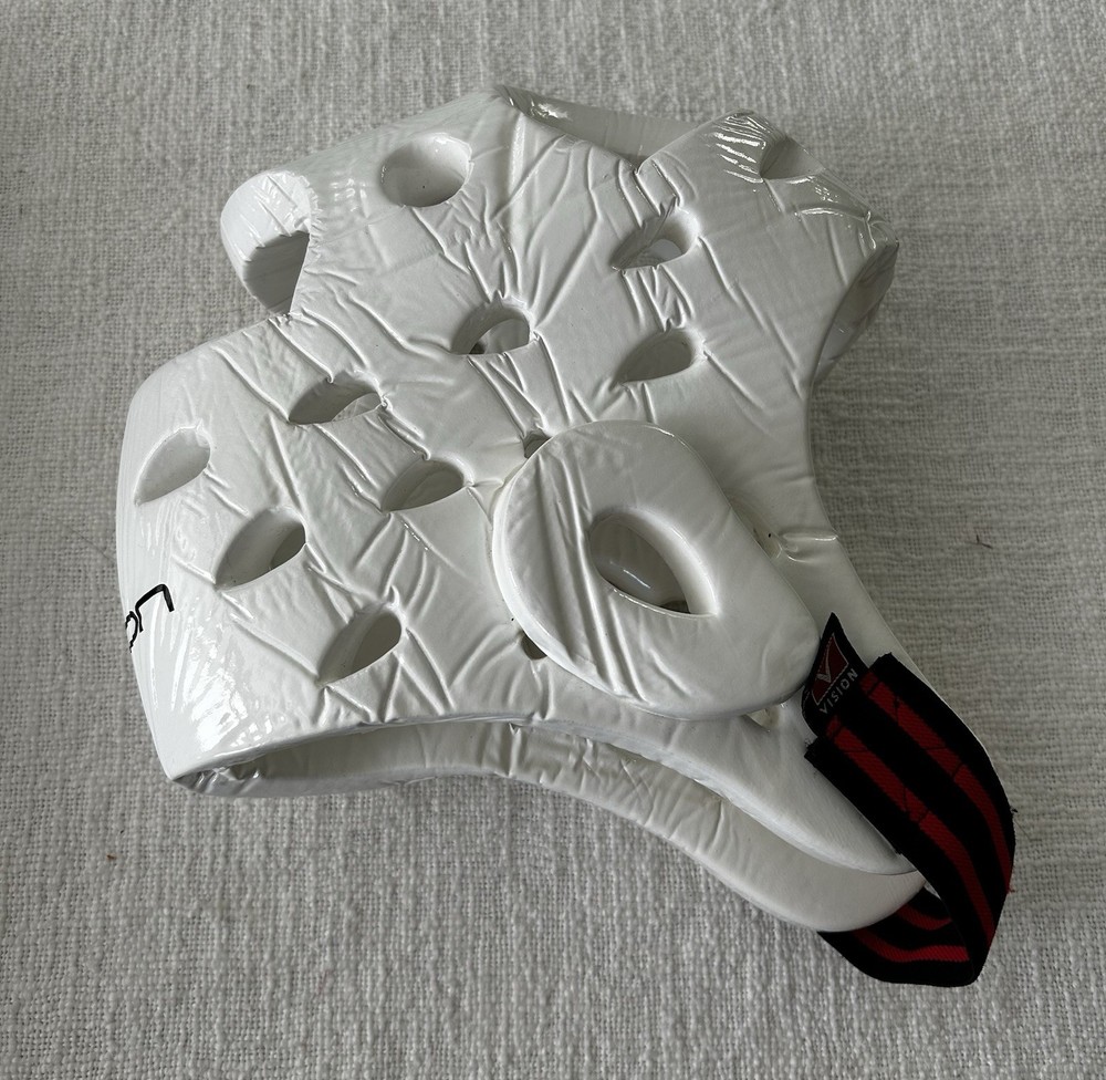 Vision Karate Sparring Head Gear Guard Protector White Size Mens Medium