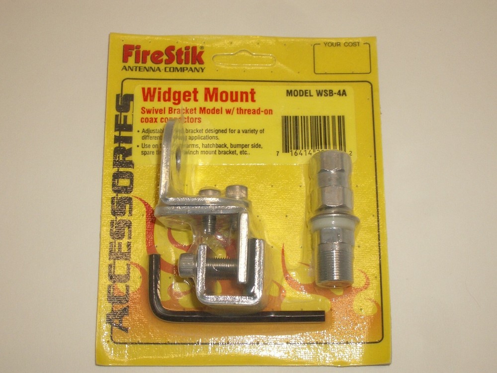 FIRESTIK WSB-4A SWIVEL BRACKET WIDGET MOUNT w/ SO-239 STUD FOR 3/8-24 ANTENNA