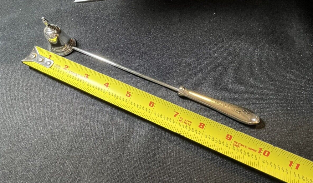 WEB Sterling Silver Candle Snuffer Monogrammed 36 Grams 10" Long. ML