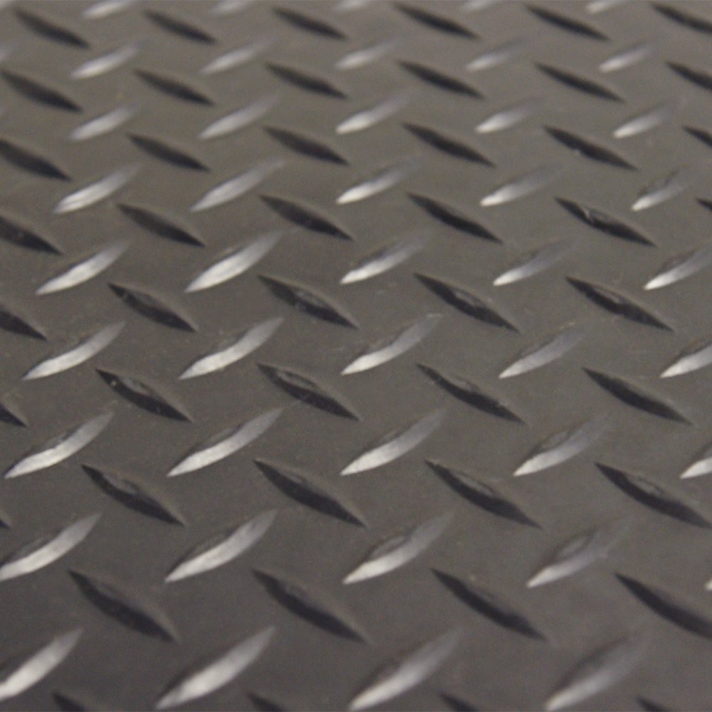 Diamond Plate Rubber Flooring Rolls Black Floor protector 3mm 4x2 ft
