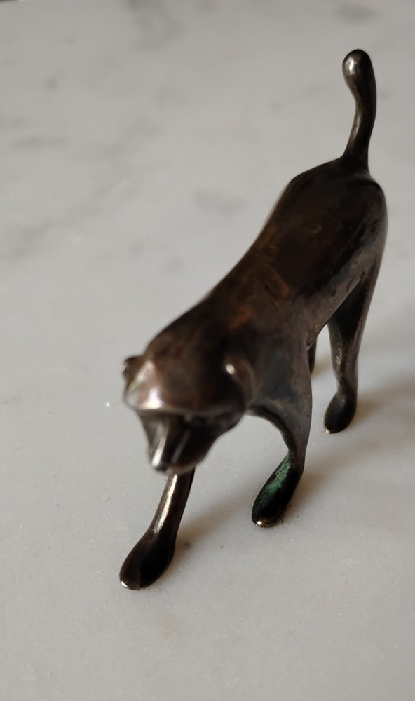 CHARMING ANTIQUE SOLID SILVER MONKEY MINI FIGURINE 2 inches wide