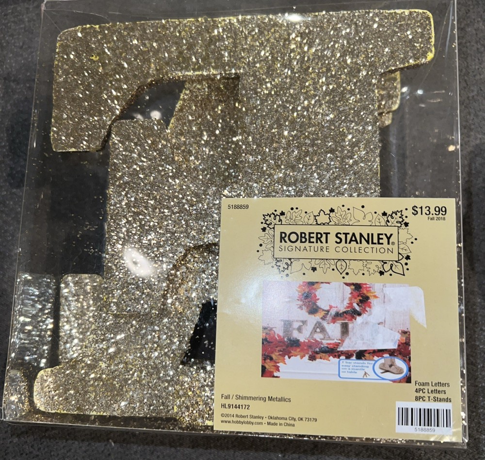 Robert Stanley FALL Gold Glitter Letters