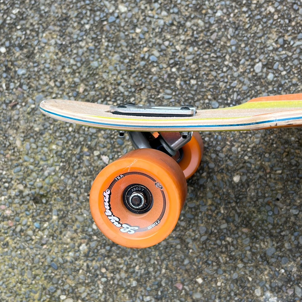Layback Sunstripe White 40" Drop Thru Longboard Skateboard Complete
