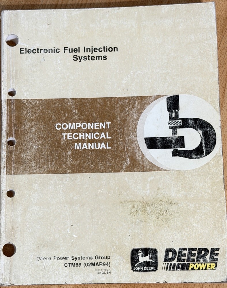 John Deere Electronic Fuel Injection System Technical Service Manual CTM68