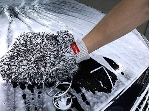 Universal Black & White Microfiber Wash Mitt – Premium Scratch-Free, Small