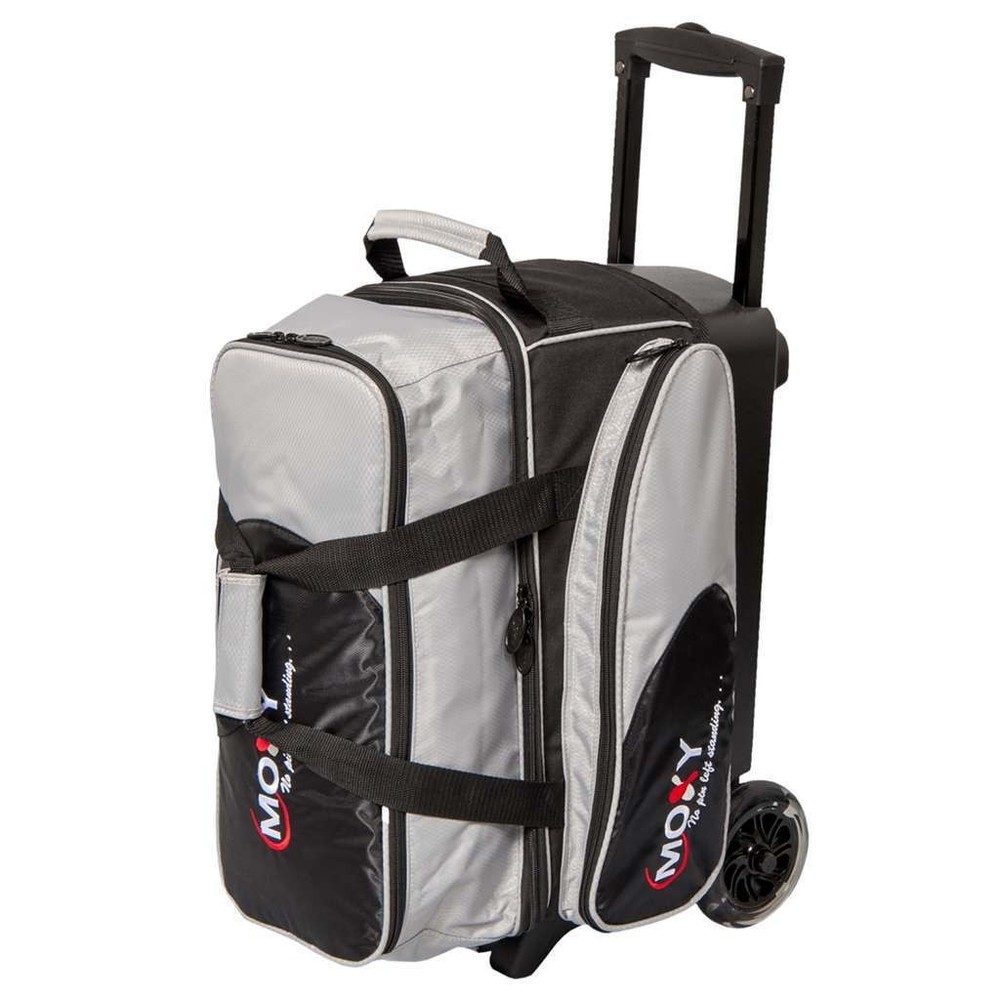 Moxy Blade Premium Double Roller Bowling Bag- Silver/Black