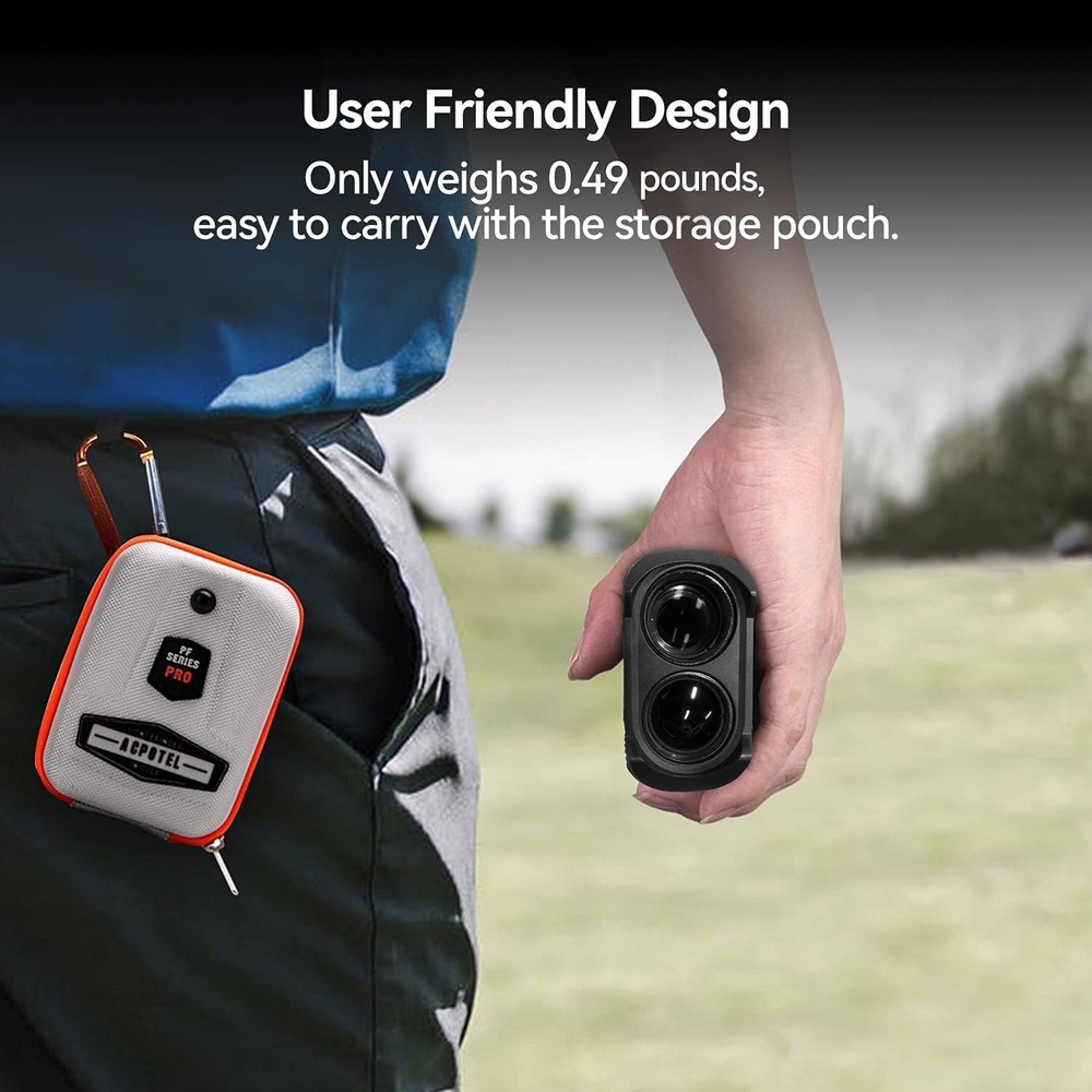 ACPOTEL Golf Range Finder with Slope Switch - 750yd External Screen Black