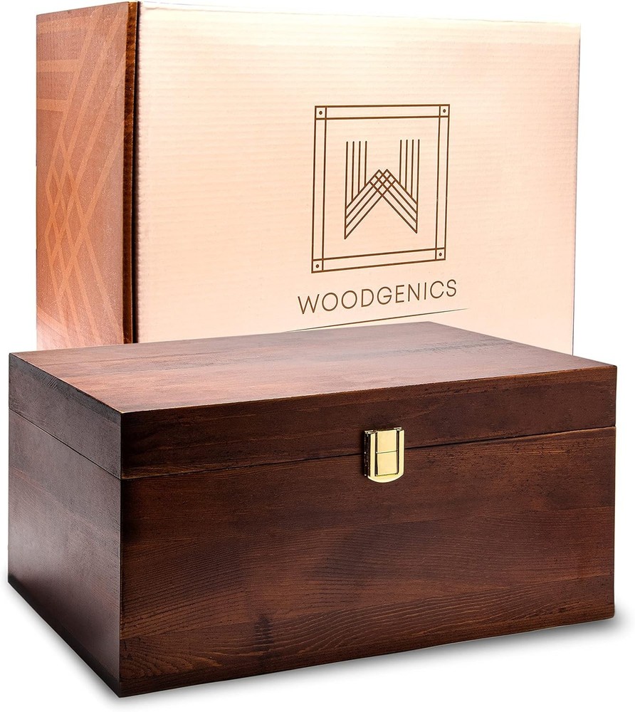 Elegant Decorative Wooden Box with Latch - Stylish Keepsake Storage Solution