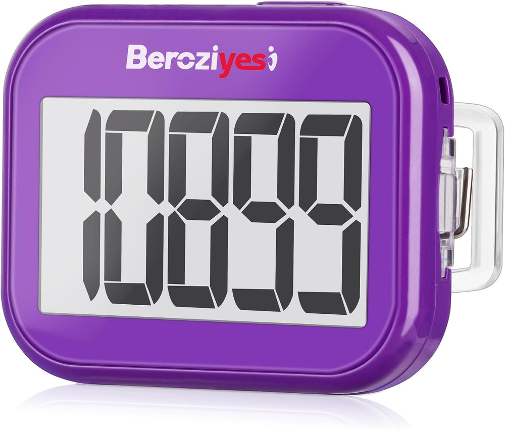 3D Pedometer for Walking, Simple Step Counter for Walking with Removable Clip an