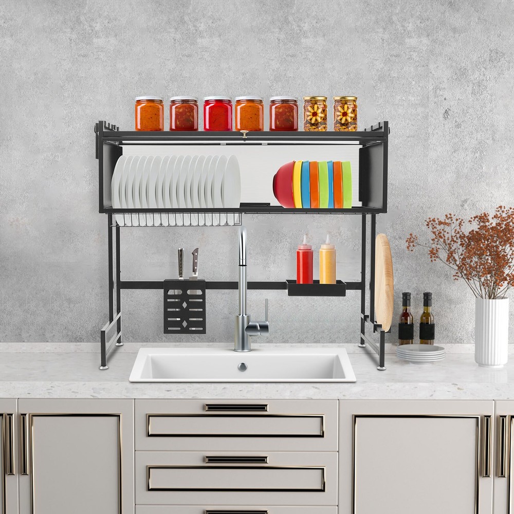 Over The Sink Dish Drying Rack Space Saving Large Dish Rack Metal for Kitchen