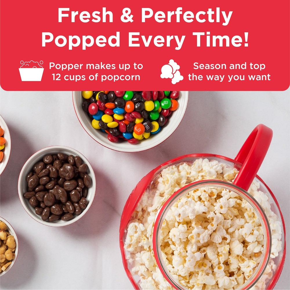 Ecolution Patented Micro-Pop Microwave Popcorn Popper with 3-Quart, Red