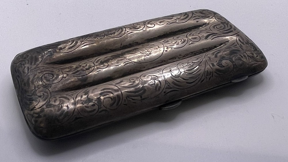 Antique Sterling Silver Cigar Holding Case