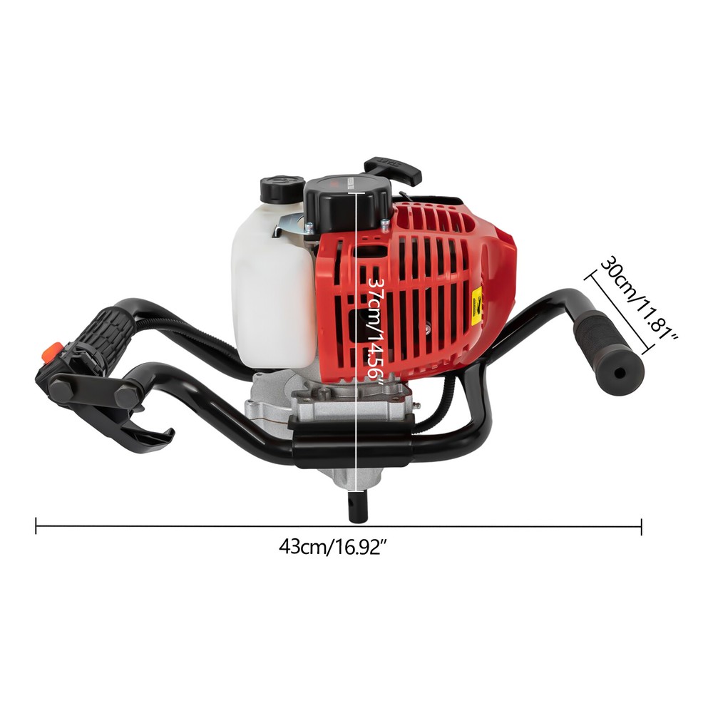 2-Stroke Post Hole Digger Engine, 52CC Gas Powered Earth Auger, NO Drill Bits