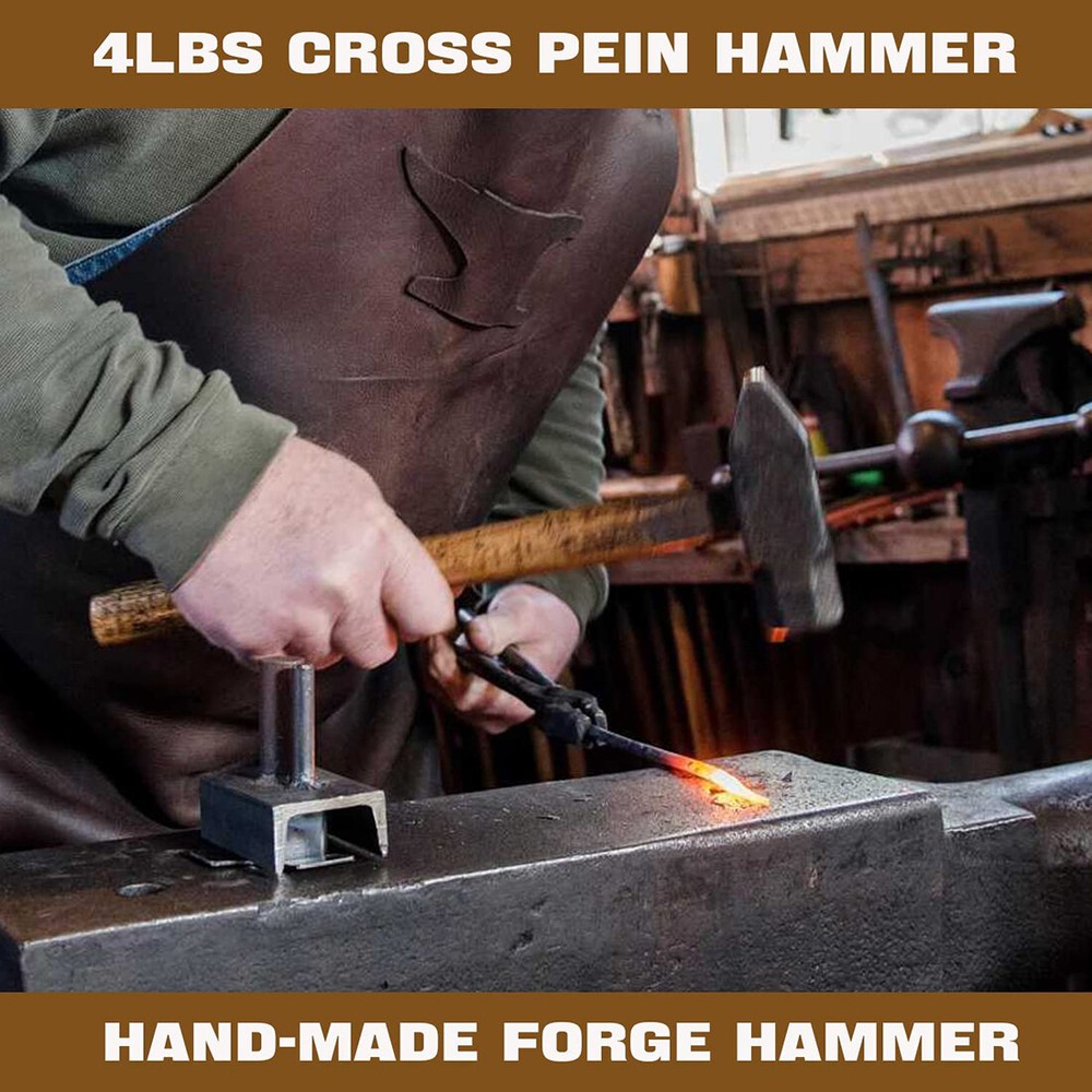 Blacksmith 4LB Hammers For Farrier Knife Maker Blacksmith Forging Tool
