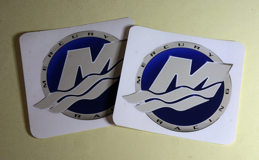 Mercury Racing Decals (2), full color, laminated