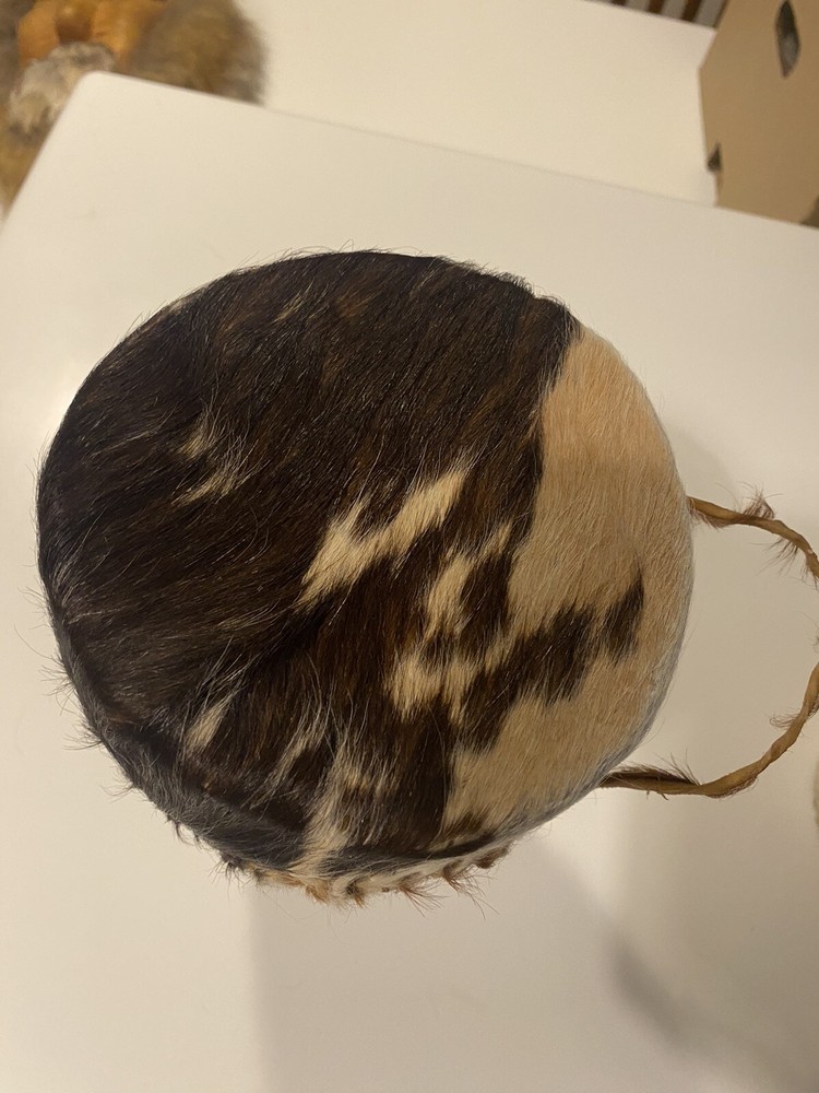 African Animal Hide Hand Drum 10”