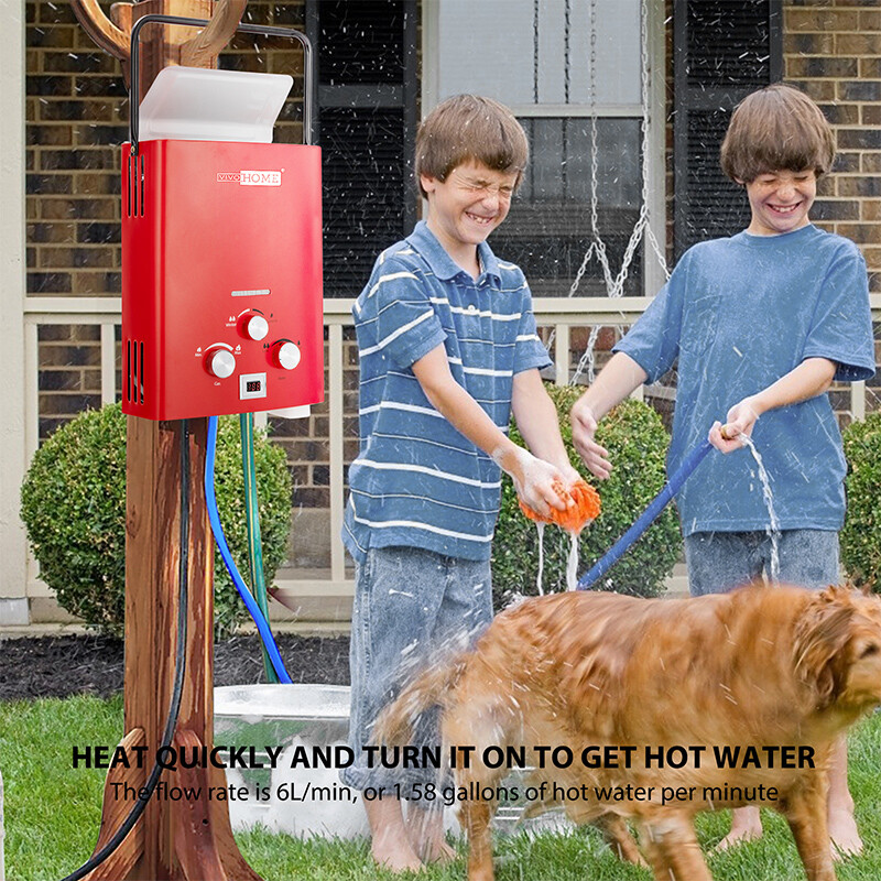 6L/1.6GPM LPG Propane Gas Water Heater On-Demand Instant Hot Boiler + Shower Kit