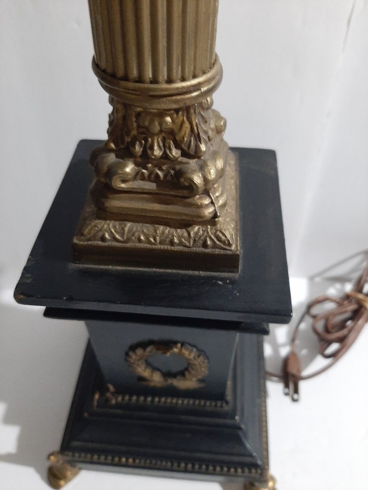 Antique Brass Column Table Lamp
