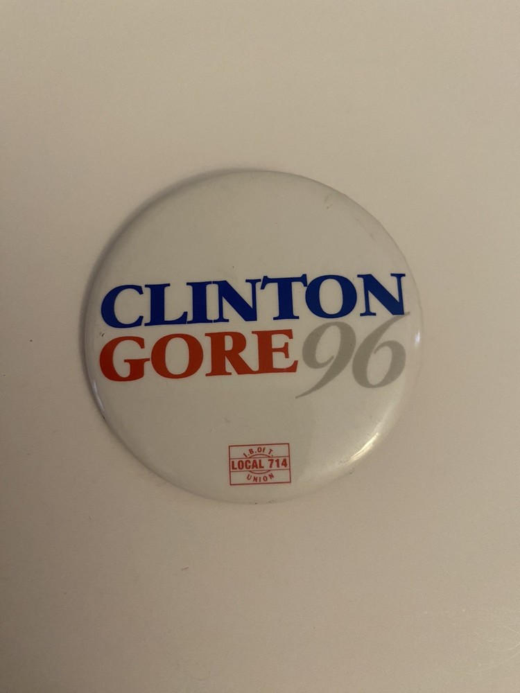 Clinton Gore 96 Pin Back Button P61