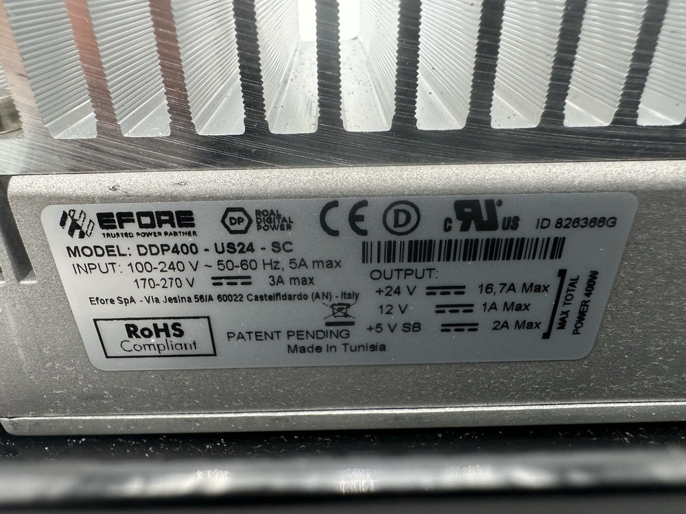 EFORE DDP400-US24-SC DDP400 AC/DC Power Supply -Untested