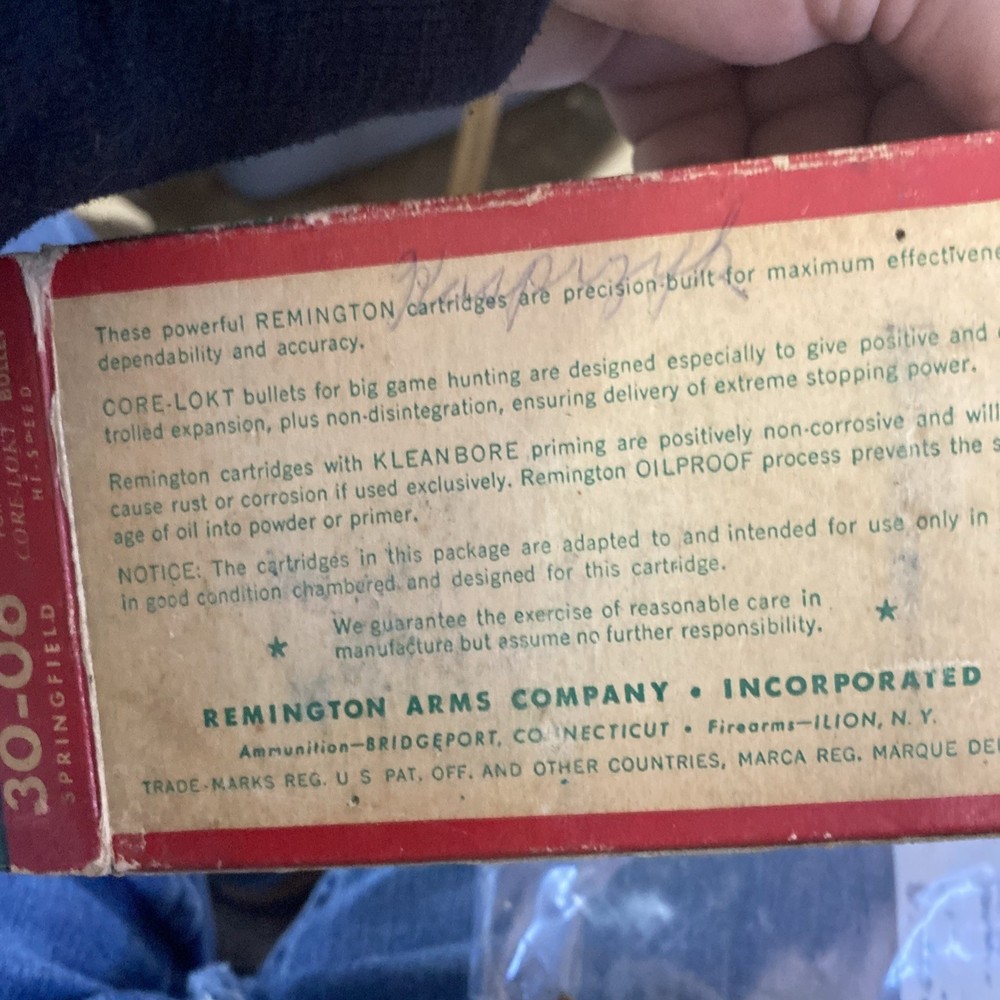 Vintage Remington Kleanbore 30-06 Empty Box W/insert